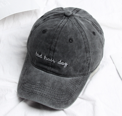 Baseball Cap Bad Hair Day Embroidery Letter