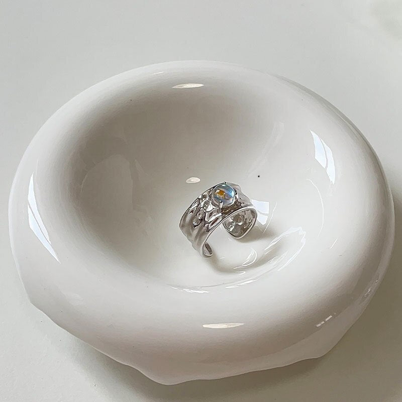 Tin Foil Moonstone Adjustable Ring