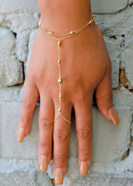 Bohemian Gold Finger Bracelet