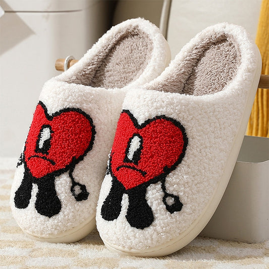 Love Heart Fluffy Slippers