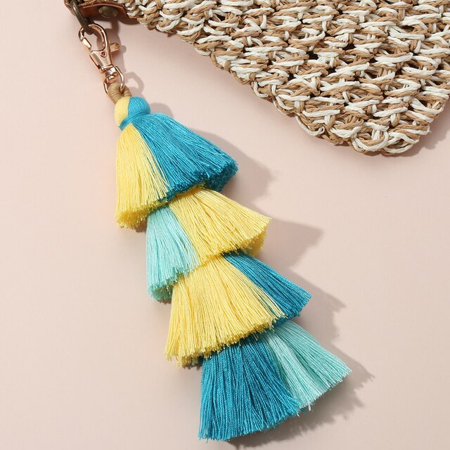 Multicolor Handmade Layered Tassel Keychain