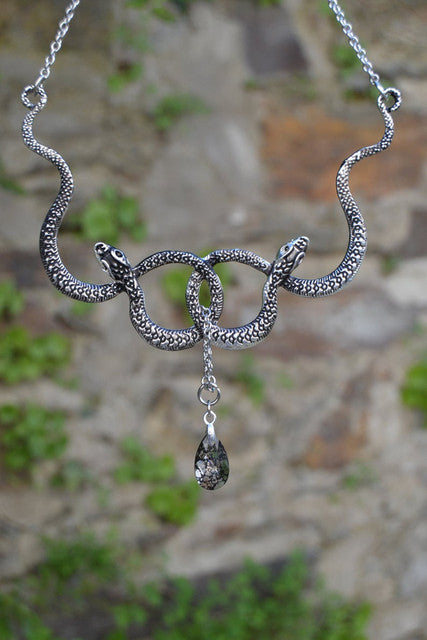 Snake Necklace with Crystal