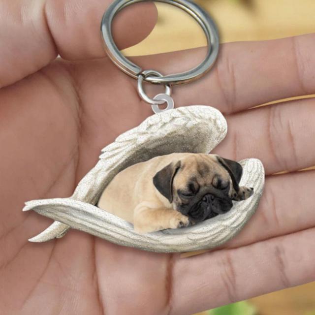 Dog Sleeping Angel Keychains